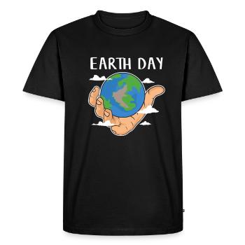 Jour de la Terre Tag der Erde Our Earth unser Erde Planet - T-shirt Premium bio Homme - noir - Devant - Nico (187cm)