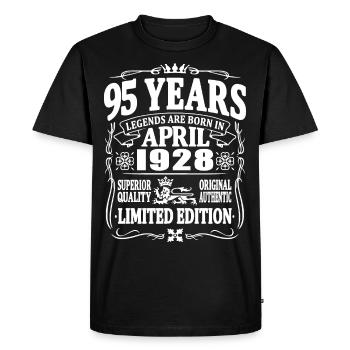 Legends are born in april 1928 - 95 years old - Men's Premium Organic T-Shirt - black - Front - Nico (187cm)