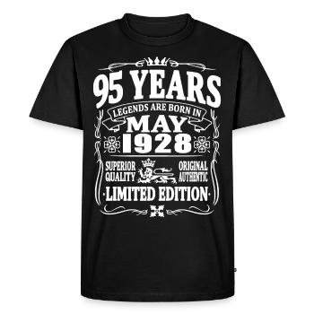 95 years old - Born in May 1928 - Men's Premium Organic T-Shirt - black - Front - Nico (187cm)
