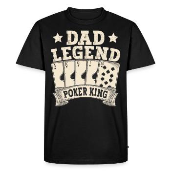 Papa Légende Poker King Rétro Casino Papa - T-shirt Premium bio Homme - noir - Devant - Nico (187cm)