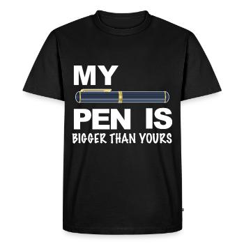 My pen is bigger than yours - T-shirt Premium bio Homme - noir - Devant - Nico (187cm)