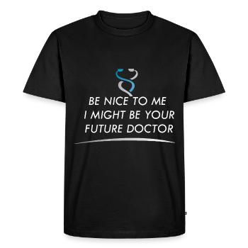 Médecin ou étudiant en médecine - T-shirt Premium bio Homme - noir - Devant - Nico (187cm)