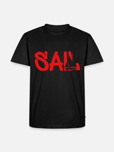 sail rot - Männer Premium Bio T-Shirt - Schwarz