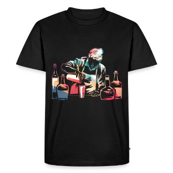 barkeeper - Men's Premium Organic T-Shirt - black - Front - Nico (187cm)