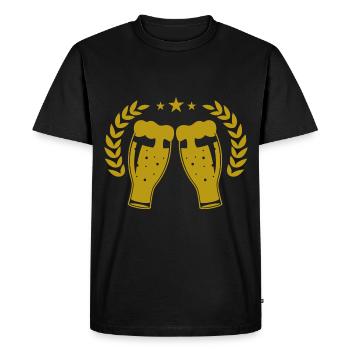 Bière - Mug à bière - Fête - Tente à bière - Festival folklorique - T-shirt Premium bio Homme - noir - Devant - Nico (187cm)