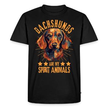 Dachshund Lover Geometry Dachshund Art - Men's Premium Organic T-Shirt - black - Front - Nico (187cm)