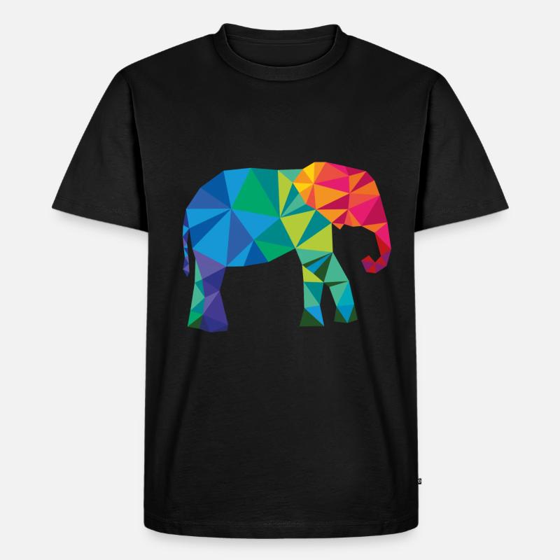 Elefant Bunt - Männer Premium Bio T-Shirt - Schwarz
