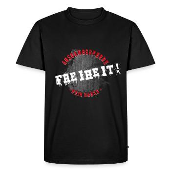 PROTEST GEGEN AUSGANGSSPERRE - Männer Premium Bio T-Shirt - Schwarz - Vorne - Nico (187cm)