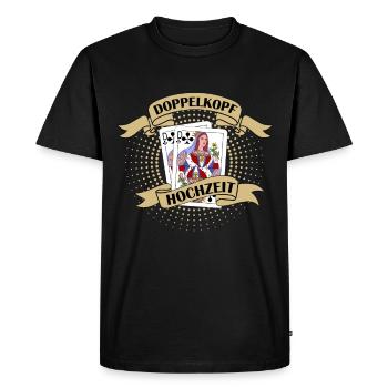 Double Head Wedding Card Game - Men's Premium Organic T-Shirt - black - Front - Nico (187cm)