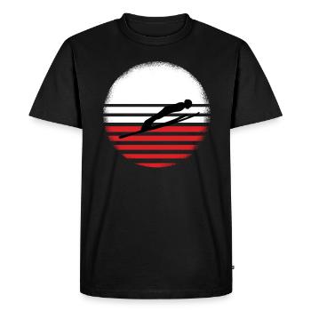 Ski Jumping Vintage Retro Poland Ski Jumper - Men's Premium Organic T-Shirt - black - Front - Nico (187cm)