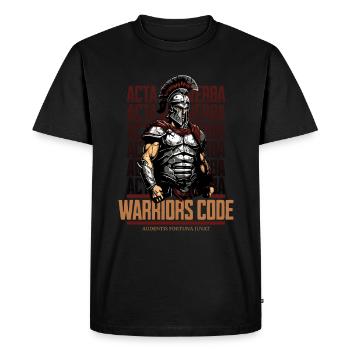 Warrior Code of Honor - Men's Premium Organic T-Shirt - black - Front - Nico (187cm)