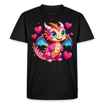 Colorful Dragon - Men's Premium Organic T-Shirt - black - Front - Nico (187cm)