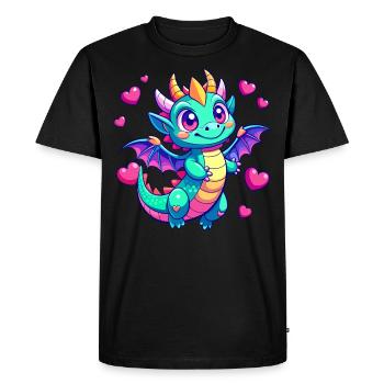 Colorful Dragon - Men's Premium Organic T-Shirt - black - Front - Nico (187cm)