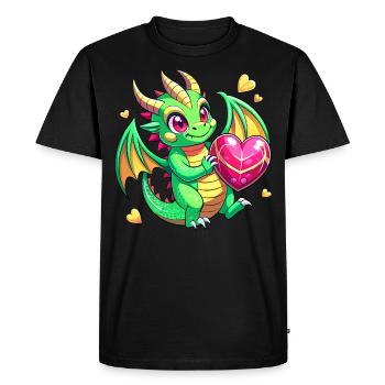 Colorful Dragon - Men's Premium Organic T-Shirt - black - Front - Nico (187cm)