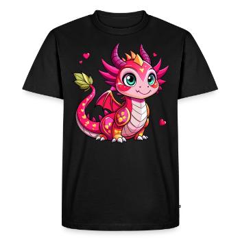 Colorful Dragon - Men's Premium Organic T-Shirt - black - Front - Nico (187cm)