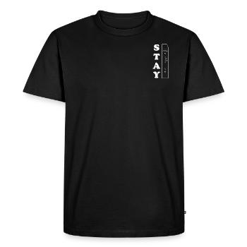 Restez positif! Blanc - T-shirt Premium bio Homme - noir - Devant - Nico (187cm)