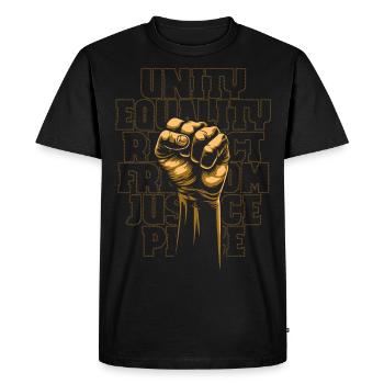 Unité - T-shirt Premium bio Homme - noir - Devant - Nico (187cm)