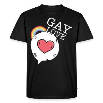 Gay Love - Men's Premium Organic T-Shirt - black - Front - Nico (187cm)