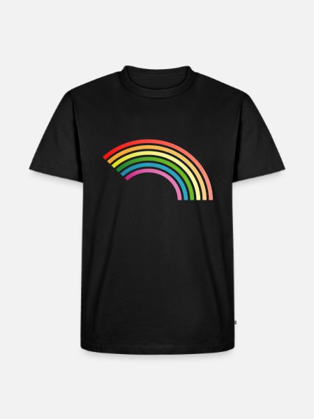 Bunter Regenbogen - Männer Premium Bio T-Shirt - Schwarz