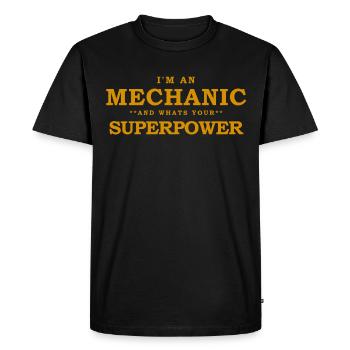 Mecanic et quelle est votre superpuissance - T-shirt Premium bio Homme - noir - Devant - Nico (187cm)