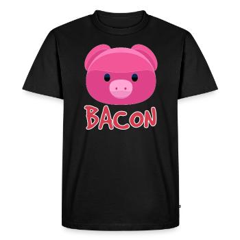 Cochon bacon - T-shirt Premium bio Homme - noir - Devant - Nico (187cm)