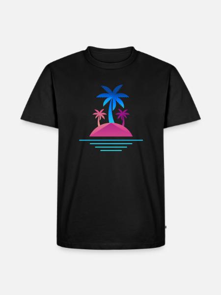 Island palms design time out - Men's Premium Organic T-Shirt - black