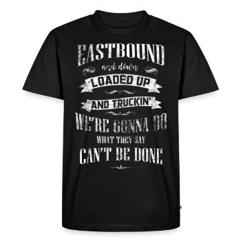 Bandit, direction est, Smokey, 1977, autoroute, camion - T-shirt Premium bio Homme - noir - Devant - Nico (187cm)