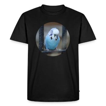 Bourgeons de perruche bleu - T-shirt Premium bio Homme - noir - Devant - Nico (187cm)