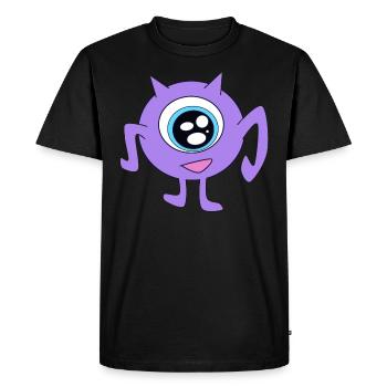 purple monster cyclop - Men's Premium Organic T-Shirt - black - Front - Nico (187cm)