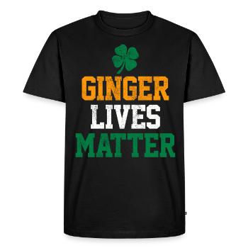 Jour de la Saint Patrick - Irlandaise Ginger Redhead - T-shirt Premium bio Homme - noir - Devant - Nico (187cm)