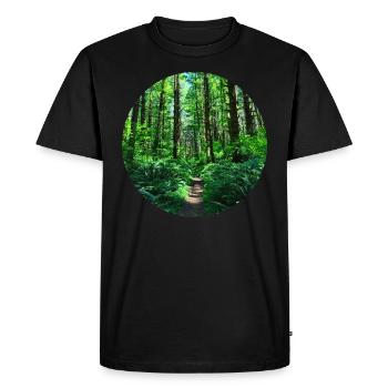 Forêts forêts arbres nature forêt verte route forêt - T-shirt Premium bio Homme - noir - Devant - Nico (187cm)