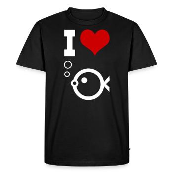 J'adore le poisson - T-shirt Premium bio Homme - noir - Devant - Nico (187cm)