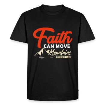 Faith can move mountains - Men's Premium Organic T-Shirt - black - Front - Nico (187cm)