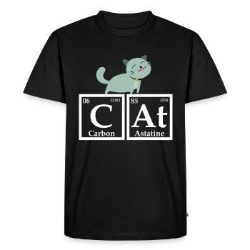 Chat comme éléments chimiques - T-shirt Premium bio Homme - noir - Devant - Nico (187cm)