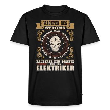 Electrician - Men's Premium Organic T-Shirt - black - Front - Nico (187cm)