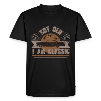 Voiture ancienne, voiture classique dans un style vintage - T-shirt Premium bio Homme - noir - Devant - Nico (187cm)