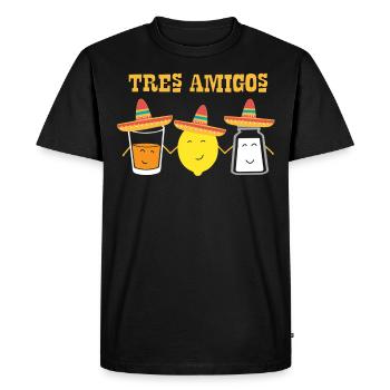 Amis Tequila, sel, citron vert ou citron et - T-shirt Premium bio Homme - noir - Devant - Nico (187cm)