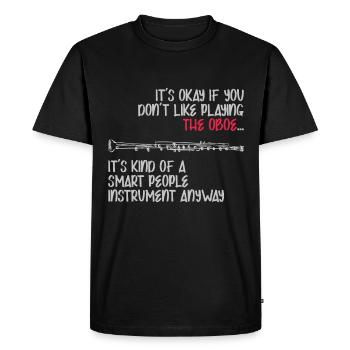 Hautbois Pour les gens intelligents - T-shirt Premium bio Homme - noir - Devant - Nico (187cm)