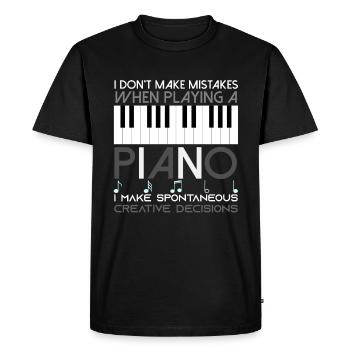 Pas d’erreur piano piano - T-shirt Premium bio Homme - noir - Devant - Nico (187cm)
