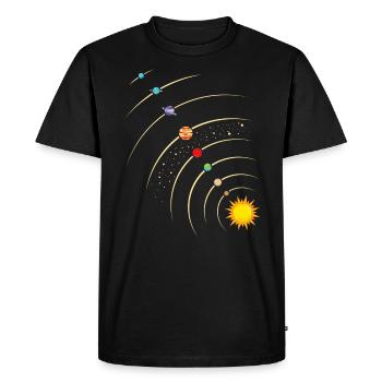 Planets in our solar system. Earth, sun, Mars - Men's Premium Organic T-Shirt - black - Front - Nico (187cm)
