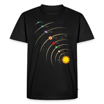 Planets in our solar system. Earth, sun, Mars - Men's Premium Organic T-Shirt - black - Front - Nico (187cm)