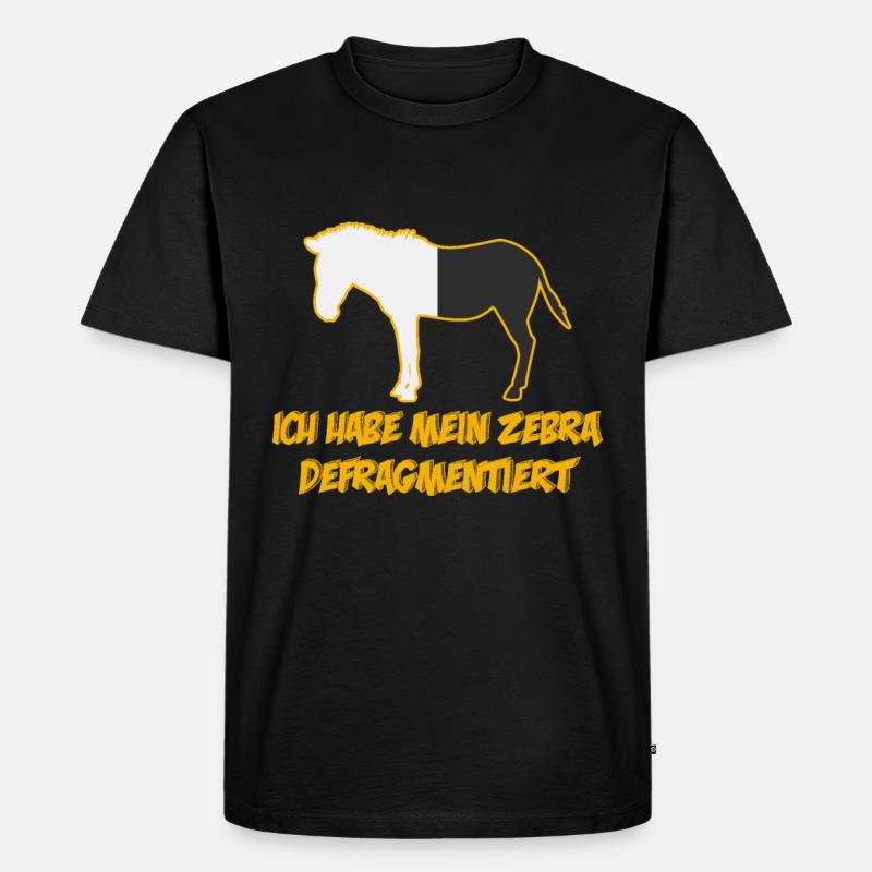 Zebra Defragmentiert Informatiker - Männer Premium Bio T-Shirt - Schwarz