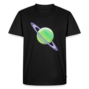 Planète Saturne Espace - T-shirt Premium bio Homme - noir - Devant - Nico (187cm)