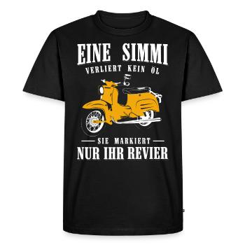 Schwalbe, Eine Simmi leckt nicht,Markiert Revier - Männer Premium Bio T-Shirt - Schwarz - Vorne - Nico (187cm)