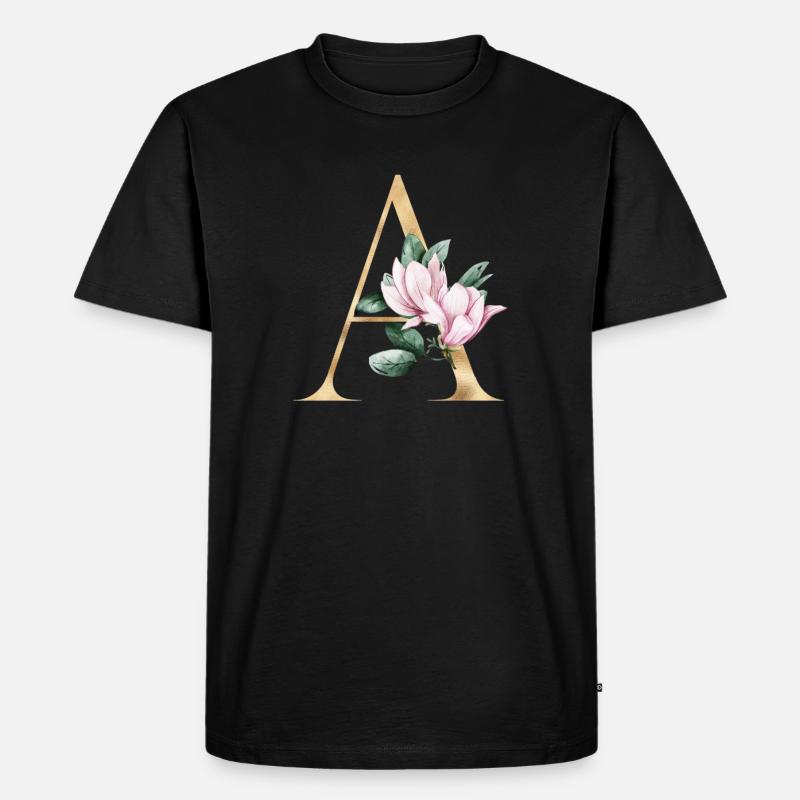 Alphabet A - Männer Premium Bio T-Shirt - Schwarz