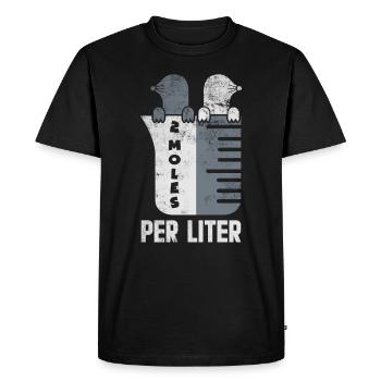 Two Moles Per Liter Mole Chemistry Gift - Men's Premium Organic T-Shirt - black - Front - Nico (187cm)