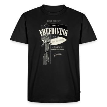 Freediver - apnea - under pressure - one breath - Men's Premium Organic T-Shirt - black - Front - Nico (187cm)