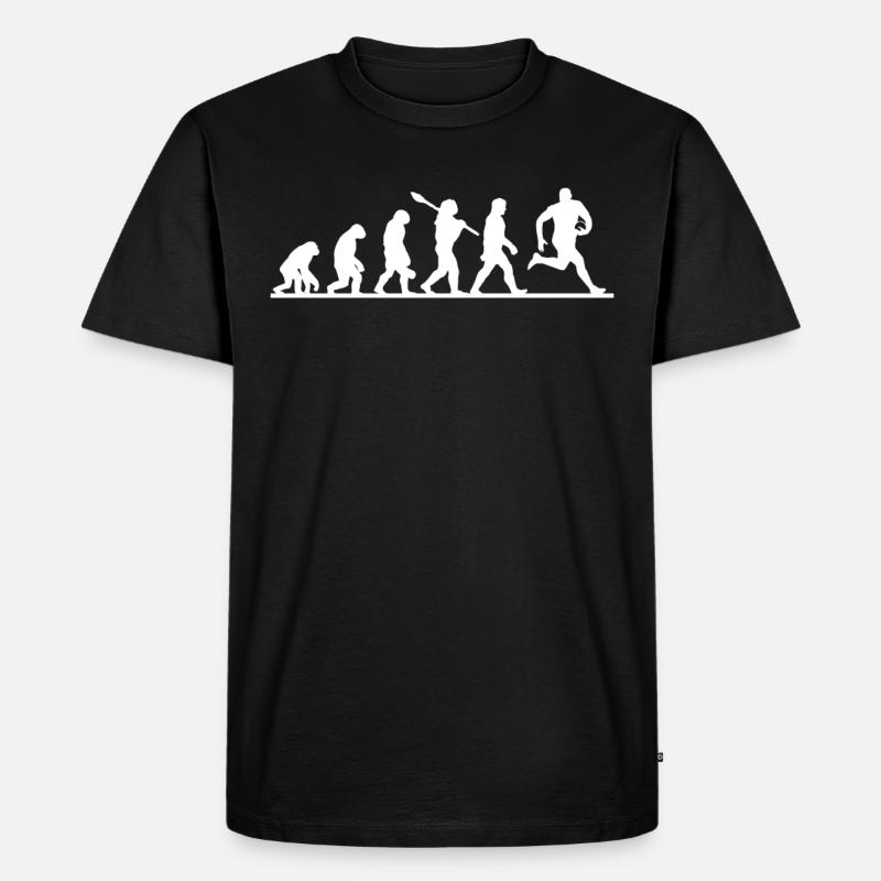 Rugby-Spieler Evolution - Männer Premium Bio T-Shirt - Schwarz