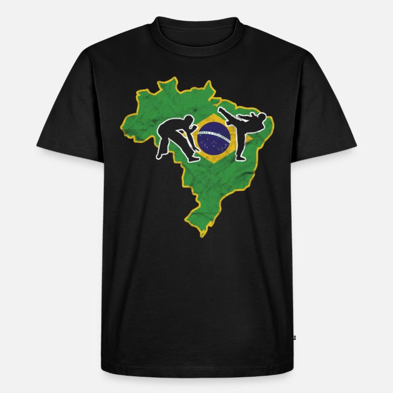 Capoeira Brasilien - Männer Premium Bio T-Shirt - Schwarz