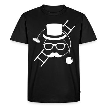 Ramoneur avec bombe de suie et échelle - T-shirt Premium bio Homme - noir - Devant - Nico (187cm)